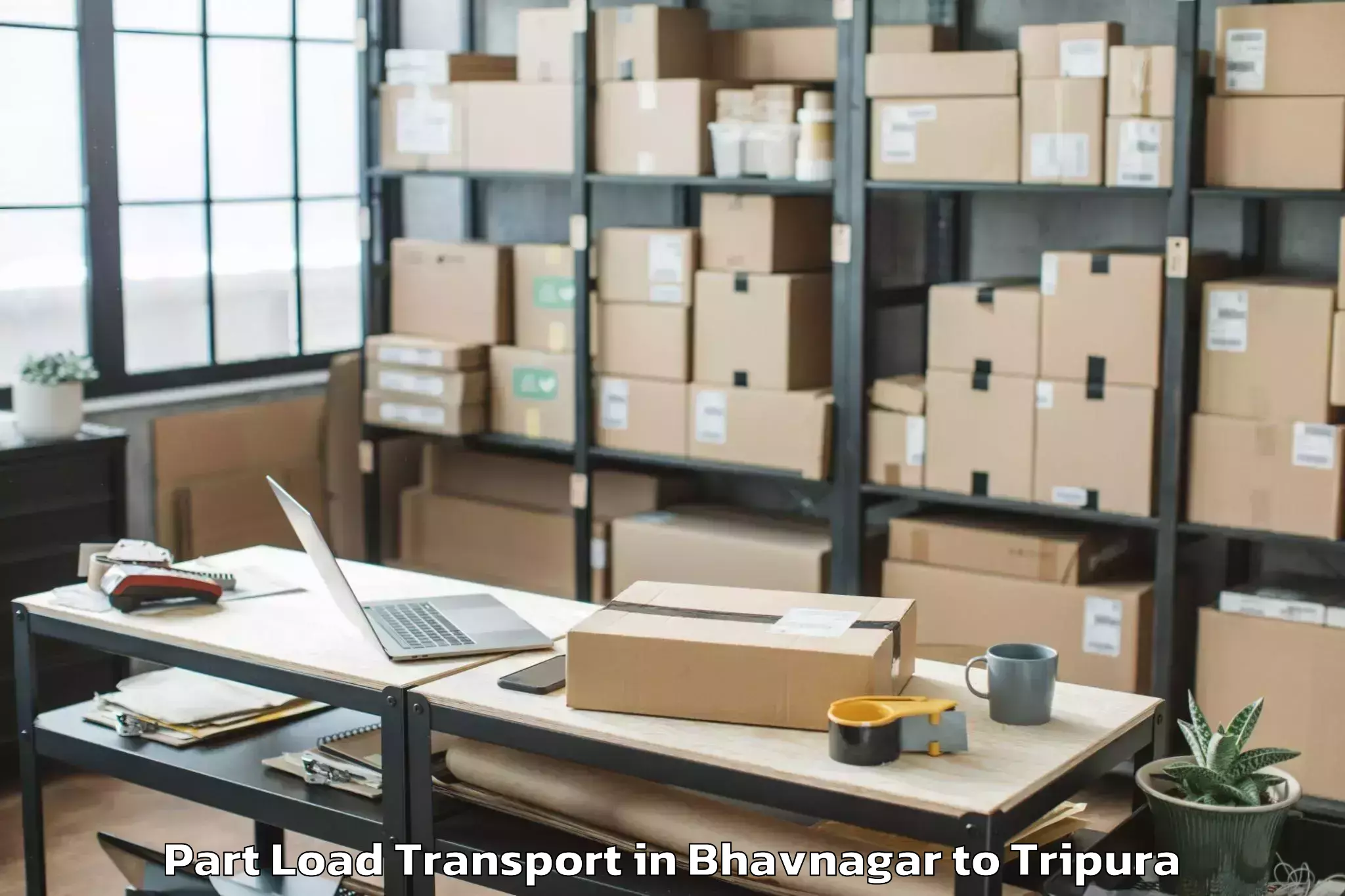 Professional Bhavnagar to Kamalpur Airport Ixq Part Load Transport